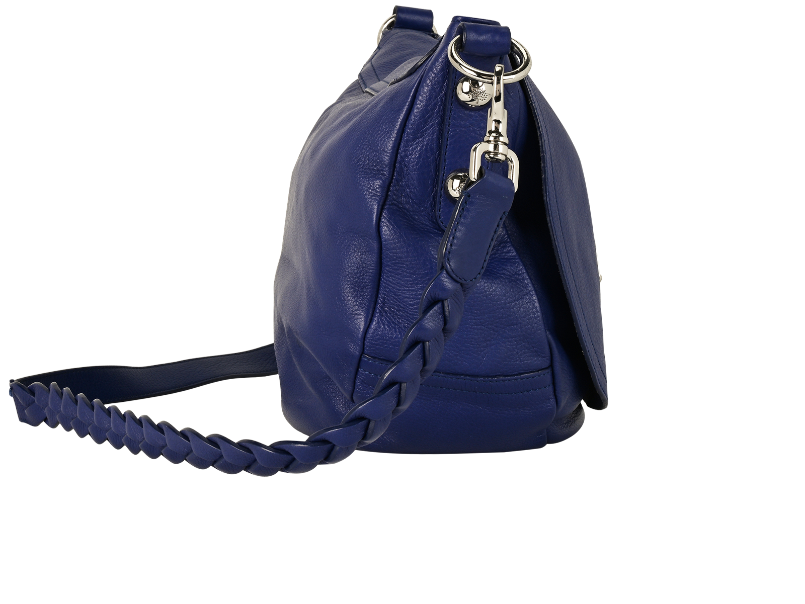 Daria Satchel, &pound;310, Handbags, Blue, Leather, Side view